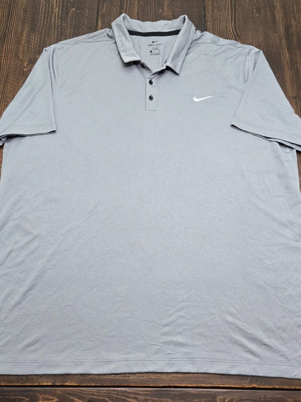 Nike Dri-Fit Polo Shirt Mens 3XL Tall 3XLT Gray Short Sleeve Golf Athletic NWOT